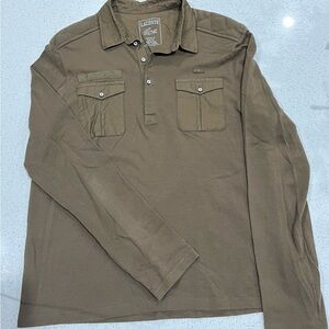 Lacoste Khaki Green Vintage Slim Fit Rugby Polo Shirt Men's Euro Size 6 US XL